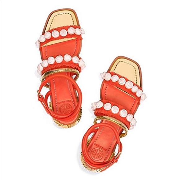 Tory Burch Sinclair seashell sandals 🐚